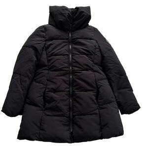 Jill Stuart Puffy Down Coat M Black Jacket Women's Quilted Mid Length Parka